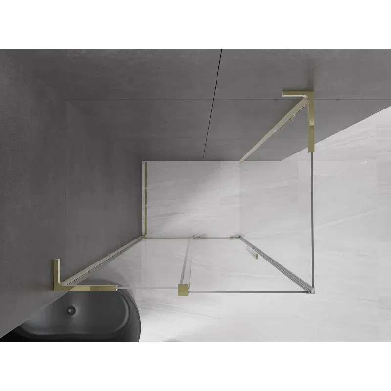 Mexen Velar L sliding shower cabin 120 x 85 cm, transparent, gold - 871-120-085-03-50