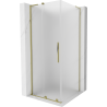 Mexen Velar L sliding shower cabin 100 x 100 cm, frosted, gold - 871-100-100-33-50