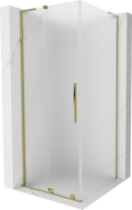 Mexen Velar L sliding shower cabin 100 x 100 cm, frosted, gold - 871-100-100-33-50