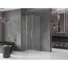 Mexen Velar L sliding shower cabin 110 x 110 cm, frost, gold - 871-110-110-33-50