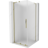 Mexen Velar L sliding shower cabin 110 x 110 cm, frost, gold - 871-110-110-33-50
