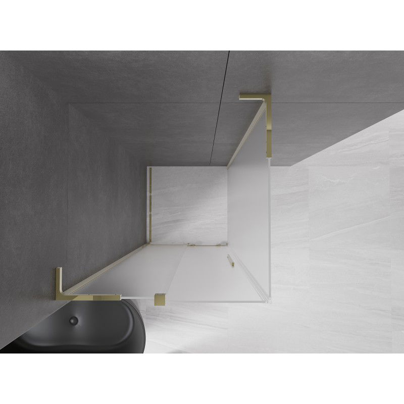 Mexen Velar L sliding shower enclosure 90 x 90 cm, frosted, gold - 871-090-090-33-50
