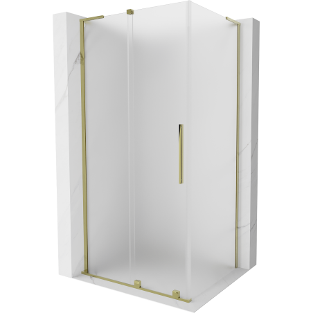 Mexen Velar L sliding shower cabin 90 x 75 cm, frosted, gold - 871-090-075-33-50