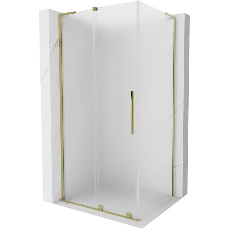 Mexen Velar L sliding shower enclosure 100 x 90 cm, frosted, gold - 871-100-090-33-50