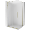 Mexen Velar L sliding shower enclosure 100 x 90 cm, frosted, gold - 871-100-090-33-50