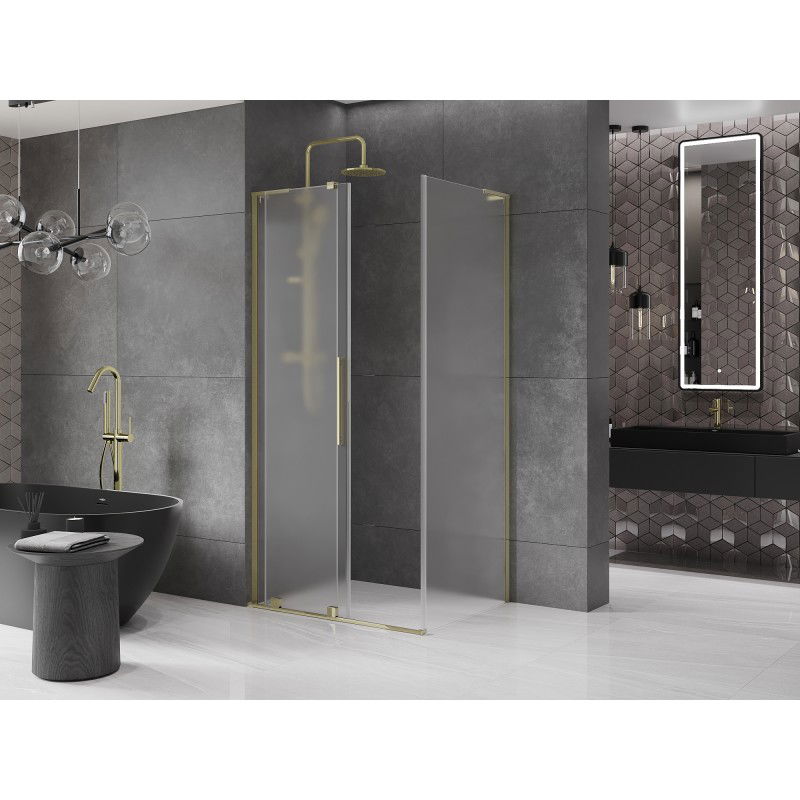 Mexen Velar L sliding shower cabin 90 x 120 cm, frosted, gold - 871-090-120-33-50