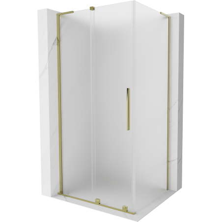 Mexen Velar L sliding shower enclosure 100 x 85 cm, frost, gold - 871-100-085-33-50