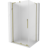 Mexen Velar L sliding shower cabin 90 x 80 cm, frosted, gold - 871-090-080-33-50