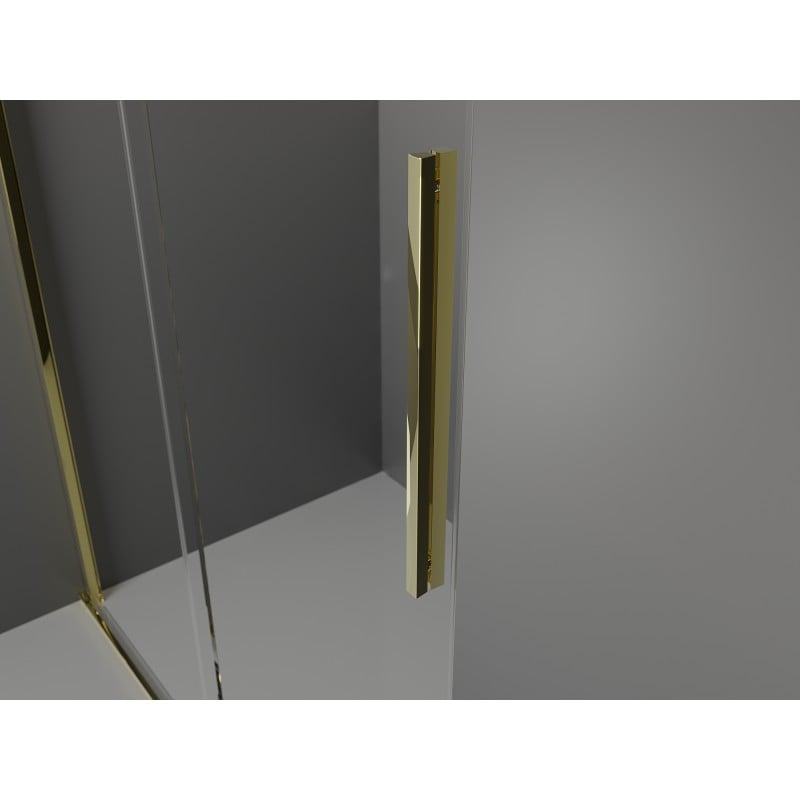 Mexen Velar L sliding shower enclosure 100 x 90 cm, frosted, gold - 871-100-090-33-50