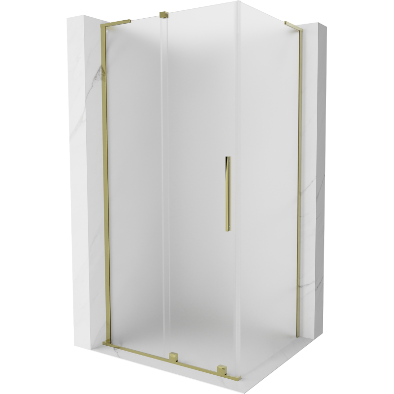 Mexen Velar L sliding shower enclosure 120 x 80 cm, frost, gold - 871-120-080-33-50
