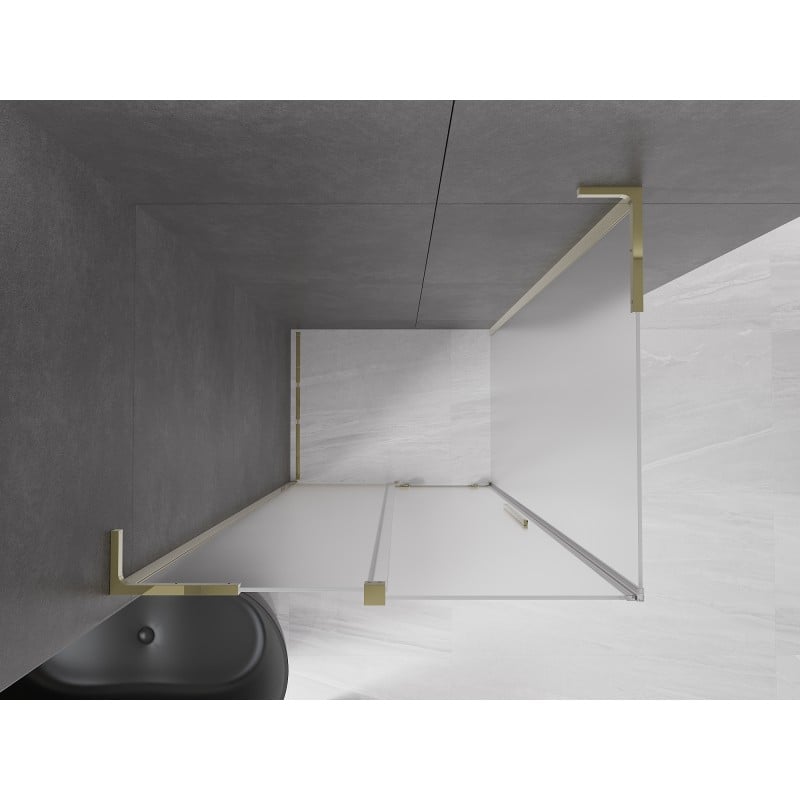 Mexen Velar L sliding shower cabin 110 x 100 cm, frosted, gold - 871-110-100-33-50