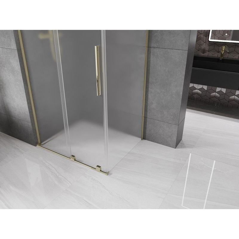 Mexen Velar L sliding shower enclosure 110 x 85 cm, frost, gold - 871-110-085-33-50