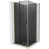 Mexen Velar L sliding shower cabin 100 x 100 cm, graphite, gold - 871-100-100-43-50