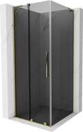 Mexen Velar L sliding shower cabin 120 x 120 cm, graphite, gold - 871-120-120-43-50