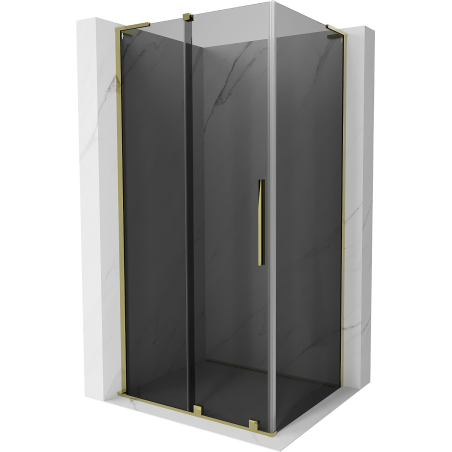 Mexen Velar L sliding shower cabin 110 x 75 cm, graphite, gold - 871-110-075-43-50