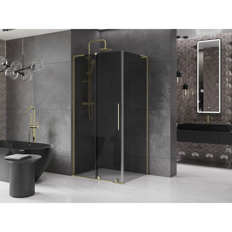 Mexen Velar L sliding shower enclosure 110 x 90 cm, graphite, gold - 871-110-090-43-50