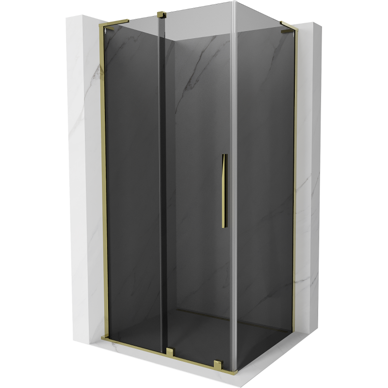 Mexen Velar L shower cabin sliding 120 x 90 cm, graphite, gold - 871-120-090-43-50