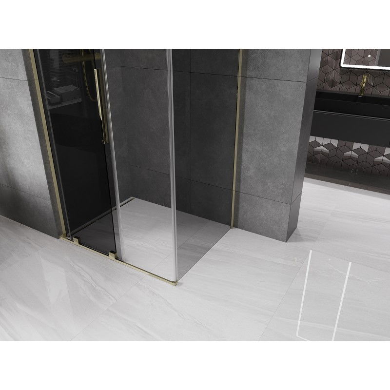 Mexen Velar L sliding shower cabin 120 x 75 cm, graphite, gold - 871-120-075-43-50
