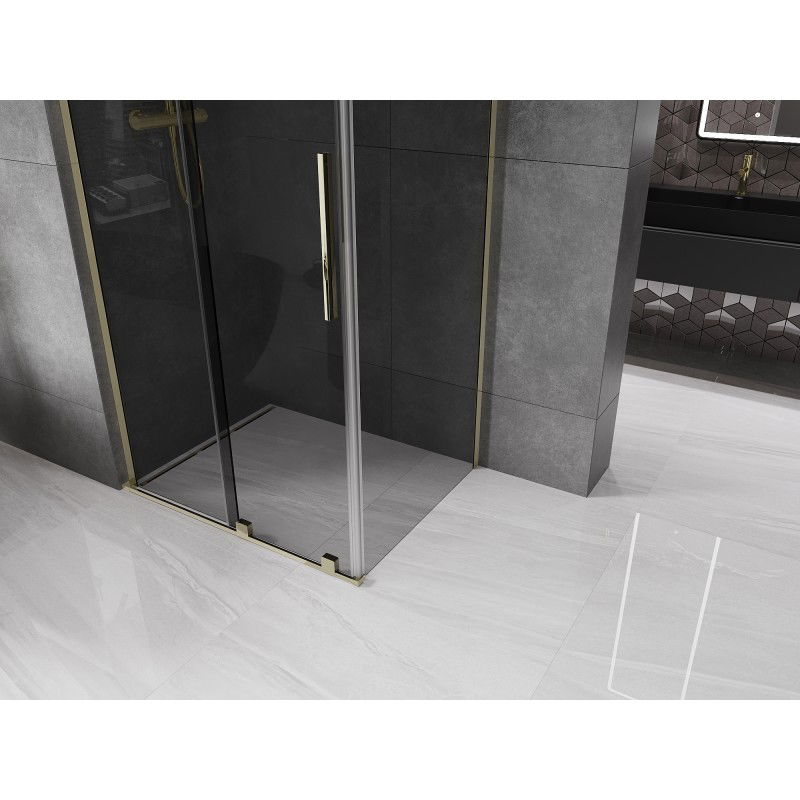 Mexen Velar L sliding shower cabin 120 x 80 cm, graphite, gold - 871-120-080-43-50