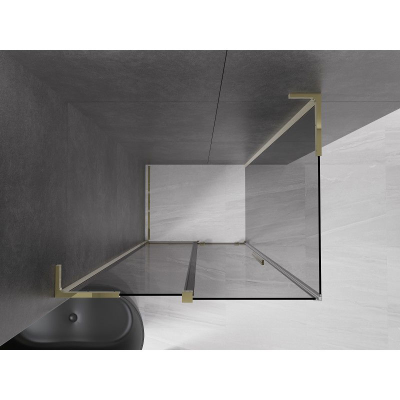 Mexen Velar L sliding shower cabin 110 x 100 cm, graphite, gold - 871-110-100-43-50