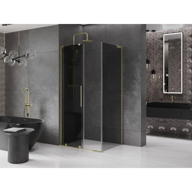Mexen Velar L shower cabin sliding 120 x 90 cm, graphite, gold - 871-120-090-43-50