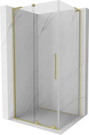 Mexen Velar L sliding shower cabin 90 x 110 cm, transparent, brushed gold - 871-090-110-03-55