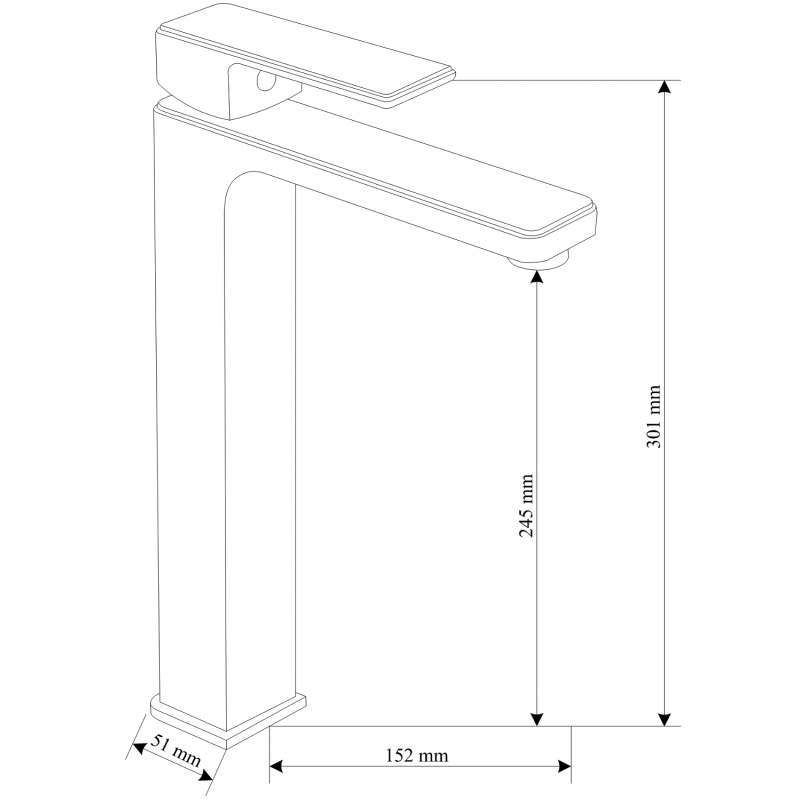 Mexen Mino R45 bath set, black - 72413R45-70