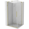 Mexen Velar L sliding shower enclosure 100 x 70 cm, transparent, brushed gold - 871-100-070-03-55