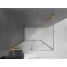 Mexen Velar L sliding shower enclosure 100 x 70 cm, transparent, brushed gold - 871-100-070-03-55