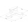 Mexen Mino R45 bathtub faucet with shower set, black - 7243R45-70