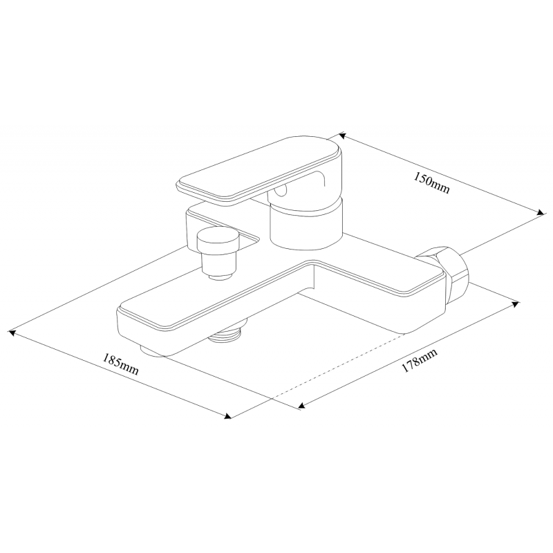 Mexen Mino R77 bath tap with shower set, black - 7243R77-70
