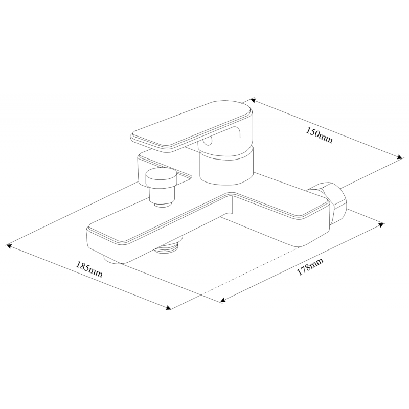 Mexen Mino R77 bathtub faucet with shower set, black - 7243R77-70