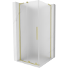 Mexen Velar L Sliding Shower Enclosure 100 x 100 cm, Frosted, Brushed Gold - 871-100-100-33-55