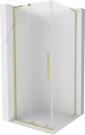 Mexen Velar L Sliding Shower Enclosure 100 x 100 cm, Frosted, Brushed Gold - 871-100-100-33-55