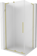 Mexen Velar L Sliding Shower Enclosure 100 x 70 cm, Frosted, Brushed Gold - 871-100-070-33-55