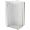 Mexen Velar L sliding shower enclosure 100 x 80 cm, frost, brushed gold - 871-100-080-33-55