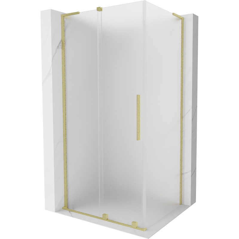 Mexen Velar L sliding shower cabin 100 x 120 cm, frosted, brushed gold - 871-100-120-33-55
