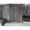 Mexen Velar L sliding shower cabin 100 x 120 cm, frosted, brushed gold - 871-100-120-33-55