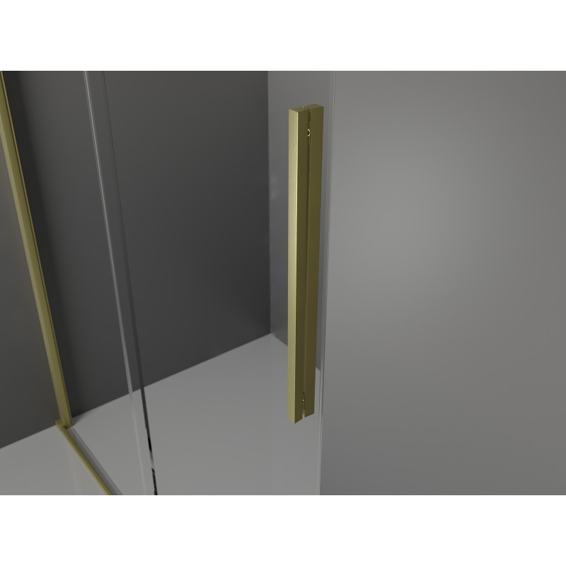 Mexen Velar L sliding shower enclosure 100 x 90 cm, frosted, brushed gold - 871-100-090-33-55
