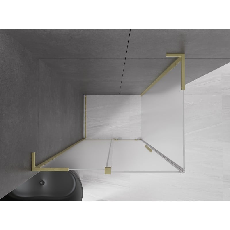Mexen Velar L sliding shower cabin 120 x 70 cm, frosted, brushed gold - 871-120-070-33-55