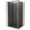 Mexen Velar L sliding shower cabin 90 x 70 cm, graphite, brushed gold - 871-090-070-43-55