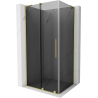 Mexen Velar L sliding shower cabin 100 x 75 cm, graphite, brushed gold - 871-100-075-43-55