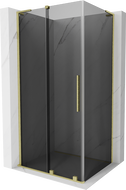 Mexen Velar L sliding shower cabin 100 x 75 cm, graphite, brushed gold - 871-100-075-43-55