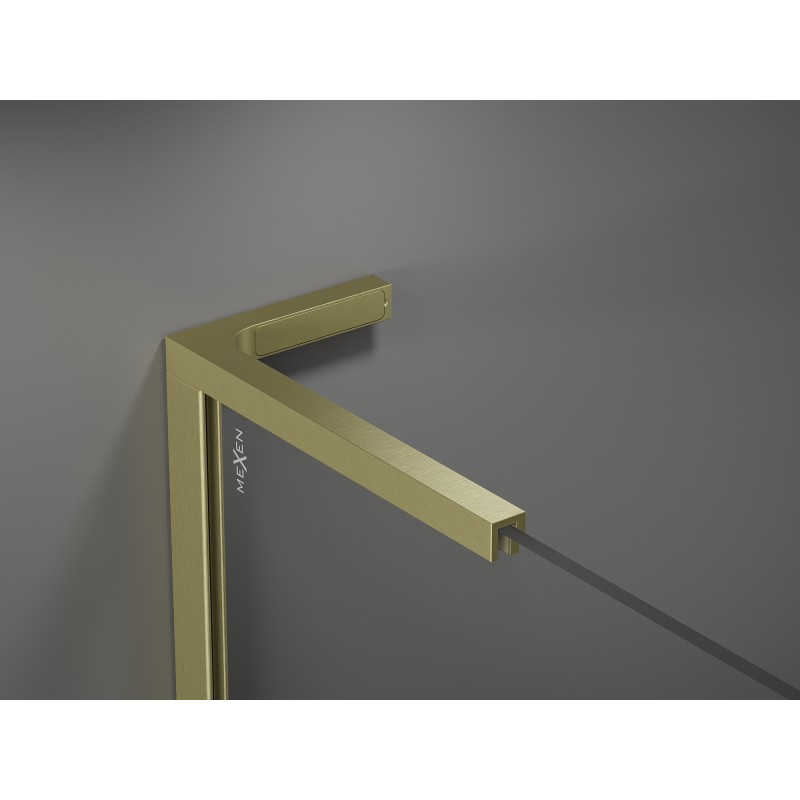Mexen Velar L sliding shower cabin 100 x 80 cm, graphite, brushed gold - 871-100-080-43-55