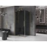 Mexen Velar L sliding shower cabin 120 x 80 cm, graphite, brushed gold - 871-120-080-43-55