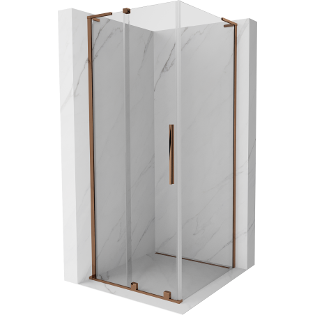 Mexen Velar L Sliding Shower Enclosure 90 x 90 cm, Transparent, Rose Gold - 871-090-090-03-60