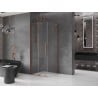 Mexen Velar L Sliding Shower Enclosure 90 x 90 cm, Transparent, Rose Gold - 871-090-090-03-60