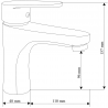 Mexen Kama DF75 bath set, black - 72503DF75-70