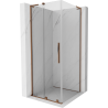 Mexen Velar L sliding shower cabin 100 x 100 cm, transparent, rose gold - 871-100-100-03-60