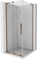 Mexen Velar L sliding shower cabin 100 x 100 cm, transparent, rose gold - 871-100-100-03-60